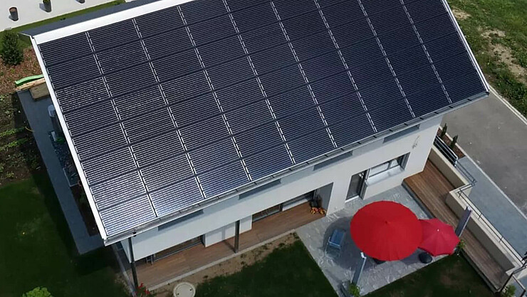 Photovoltaikanlage im Dach integriert 