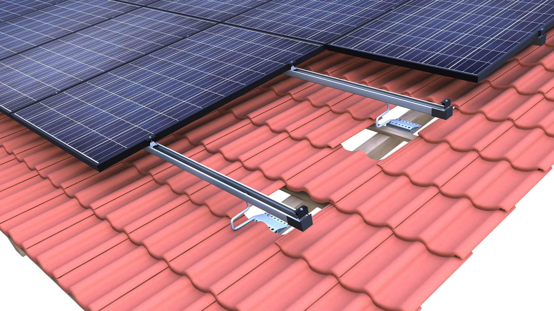 PV Montagesystem Ziegeldach Klemmsystem top-fix novotegra Tile roof clamping system top-fix