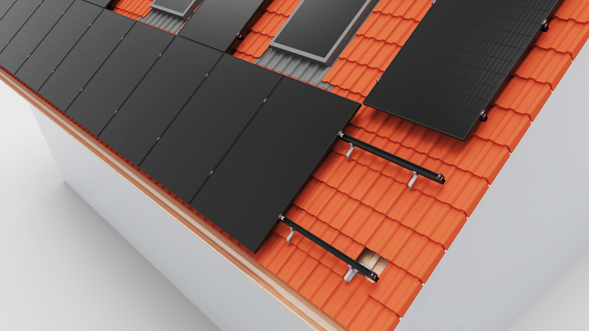 PV-Montagesystem auf Ziegeldach Klemmsystem side-fix