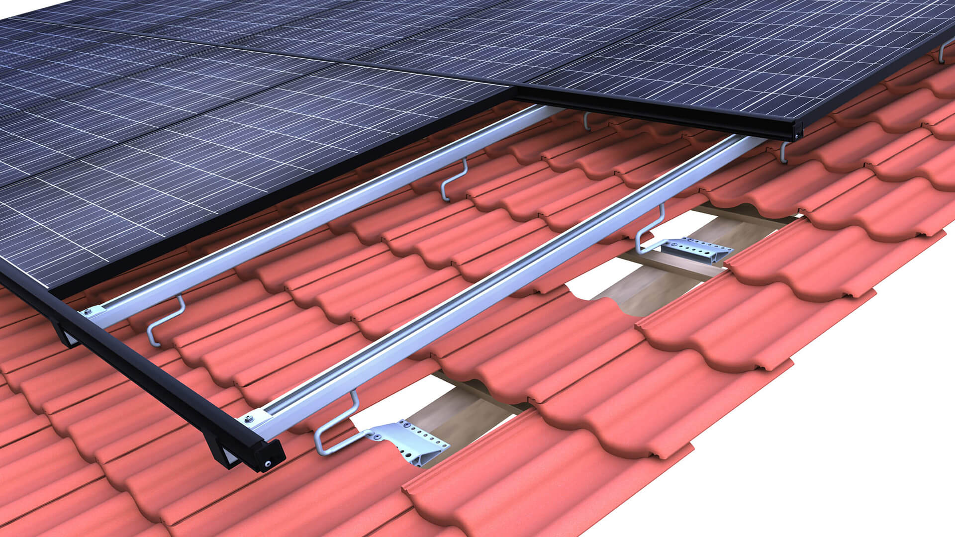 PV Montagesystem Ziegeldach Klemmsystem top-fix novotegra side-fix novotegra Tile roof insertion system top-fix