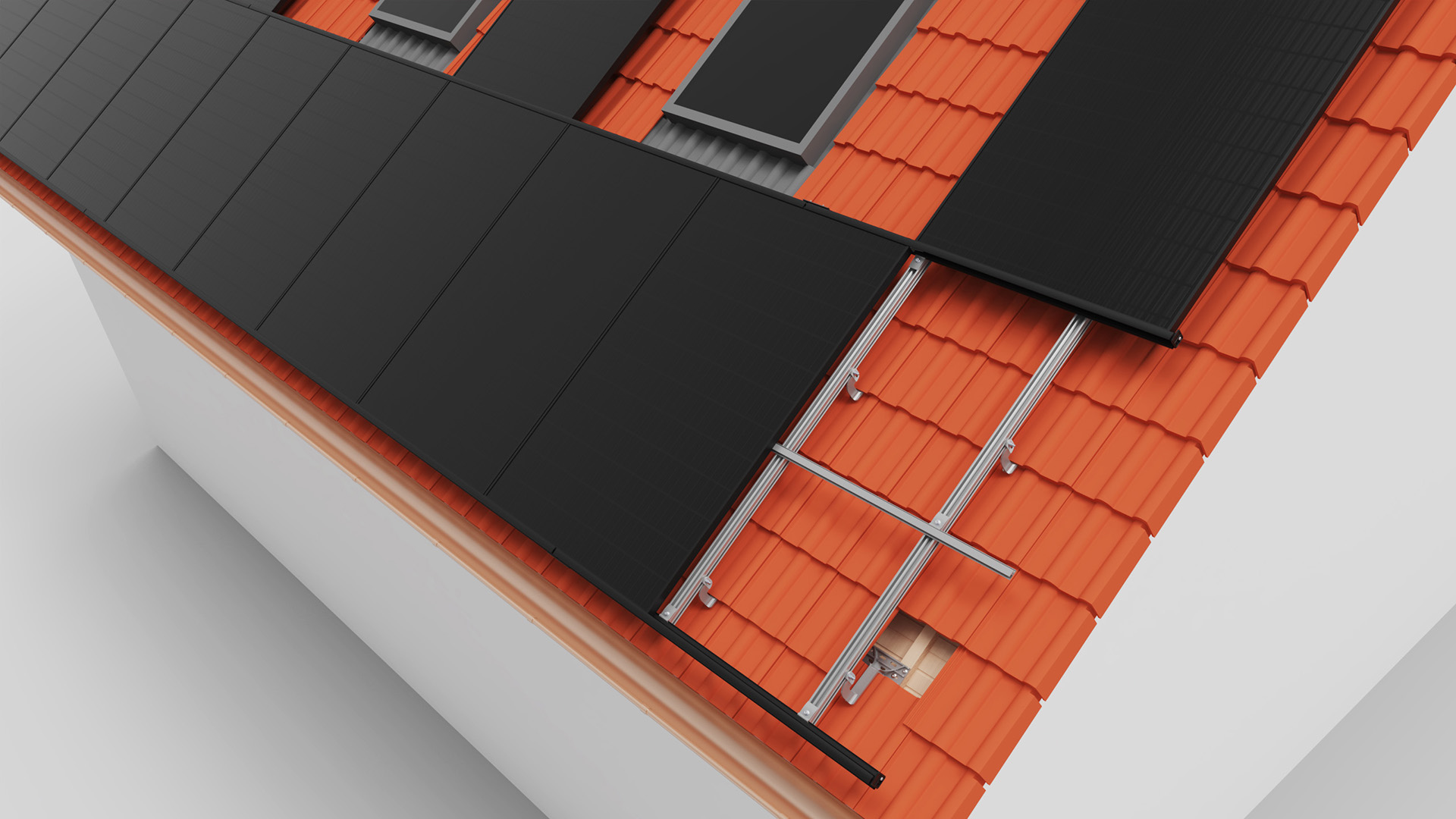 PV Montagesystem auf Ziegeldach Einlegesystem side-fix