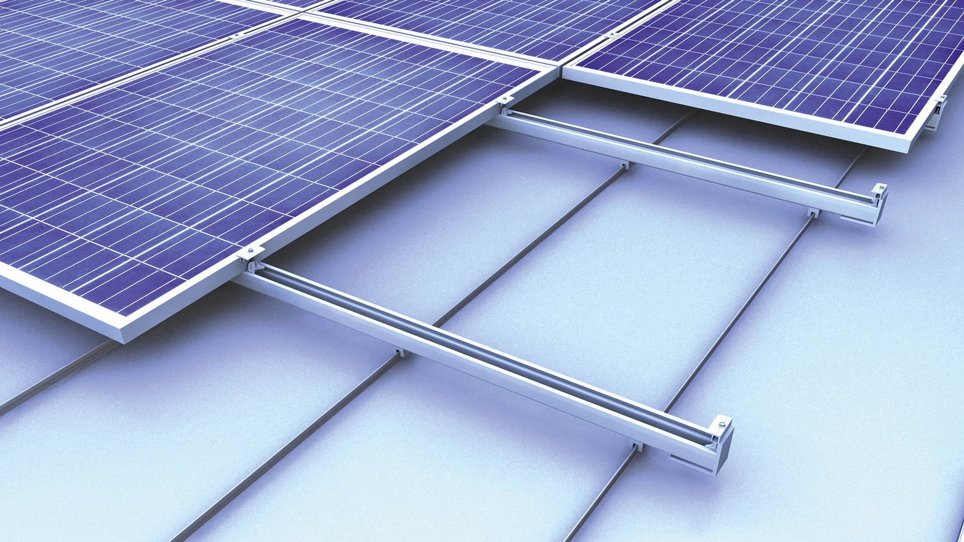 Photovoltaik Befestigung auf Blechdach Klemmsystem novotegra Seamed metal roof clamping system