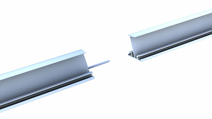 Connector trapezoidal rail