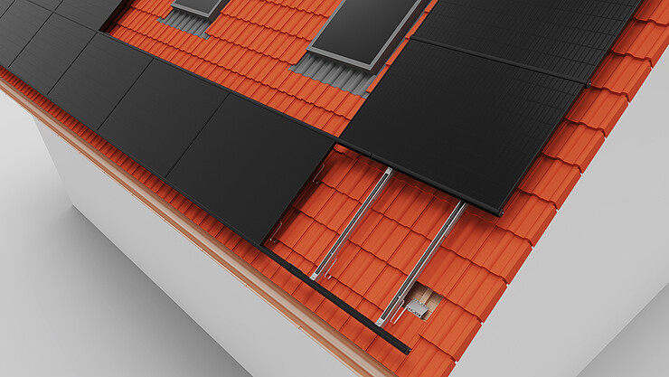 Tile roof insertion system top-fix