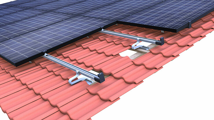 Tile roof clamping system side-fix