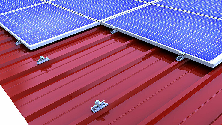 PV clamping system landscape for trapezoidal metal roofs 