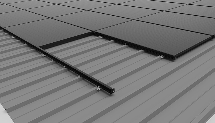 PV Befestigung Trapezblech Einlegesystem mit Trapezklammer