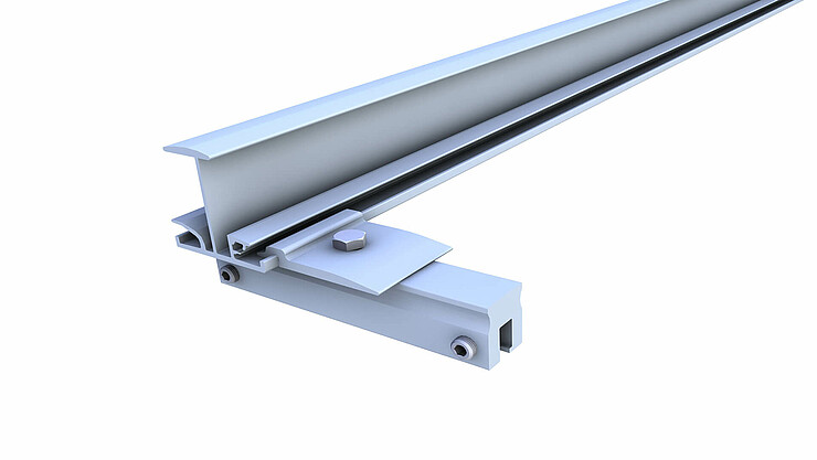 Insertion rail for standing seam clamp