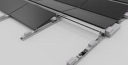 PV Montagesystem auf Flachdach in Ost-West-Ausrichtung novotegra