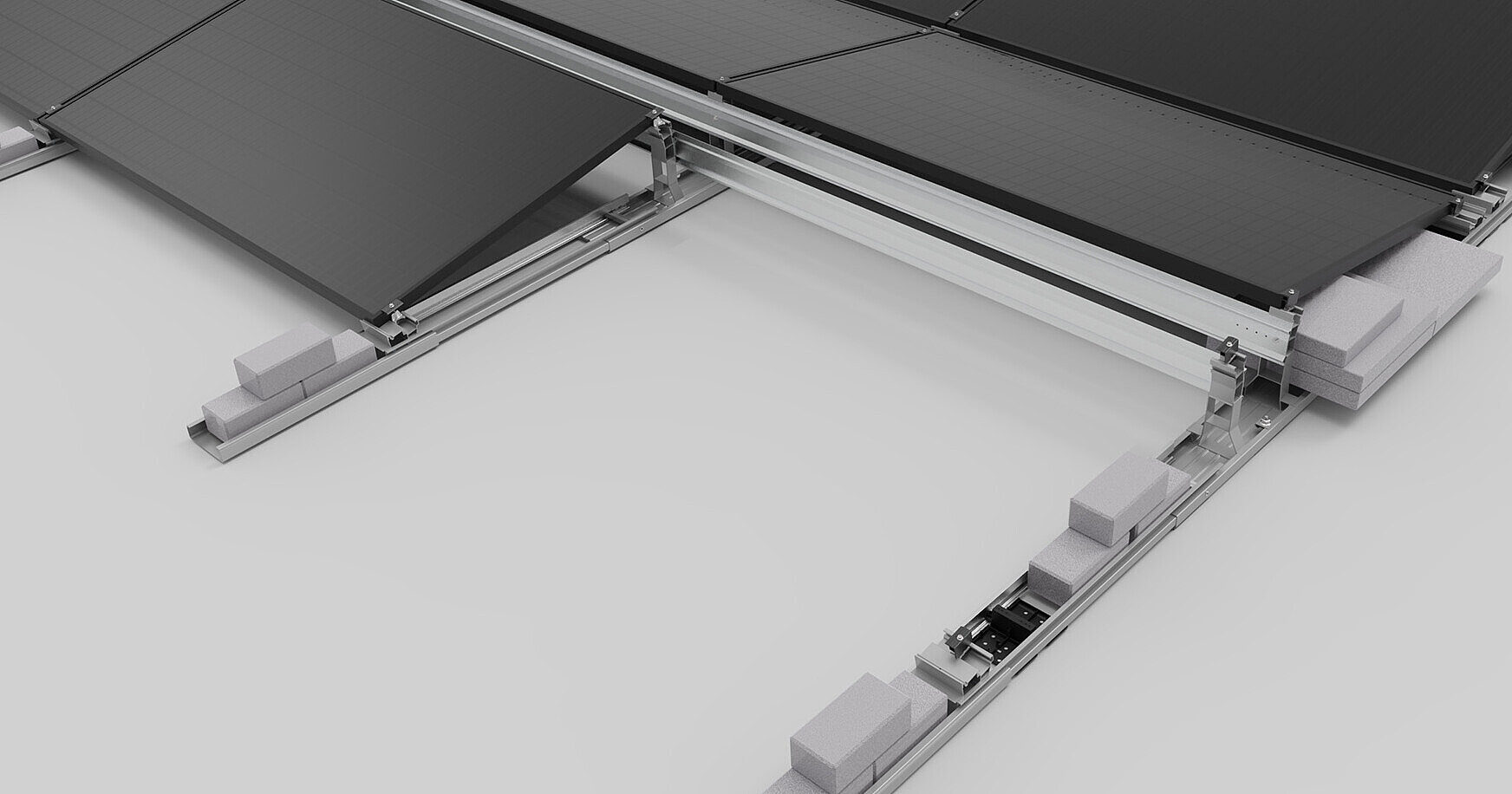 Flat roof mounting system » East-west "the shortcut" | novotegra