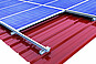 Insertion system with short rail for trapezoidal metal roofs